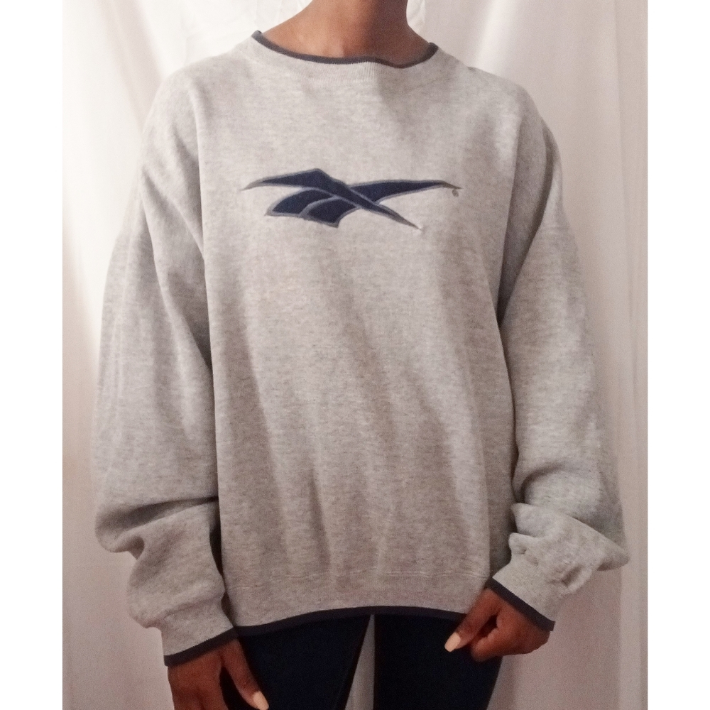 Vintage Reebok Embroidered Heather Gray Crew